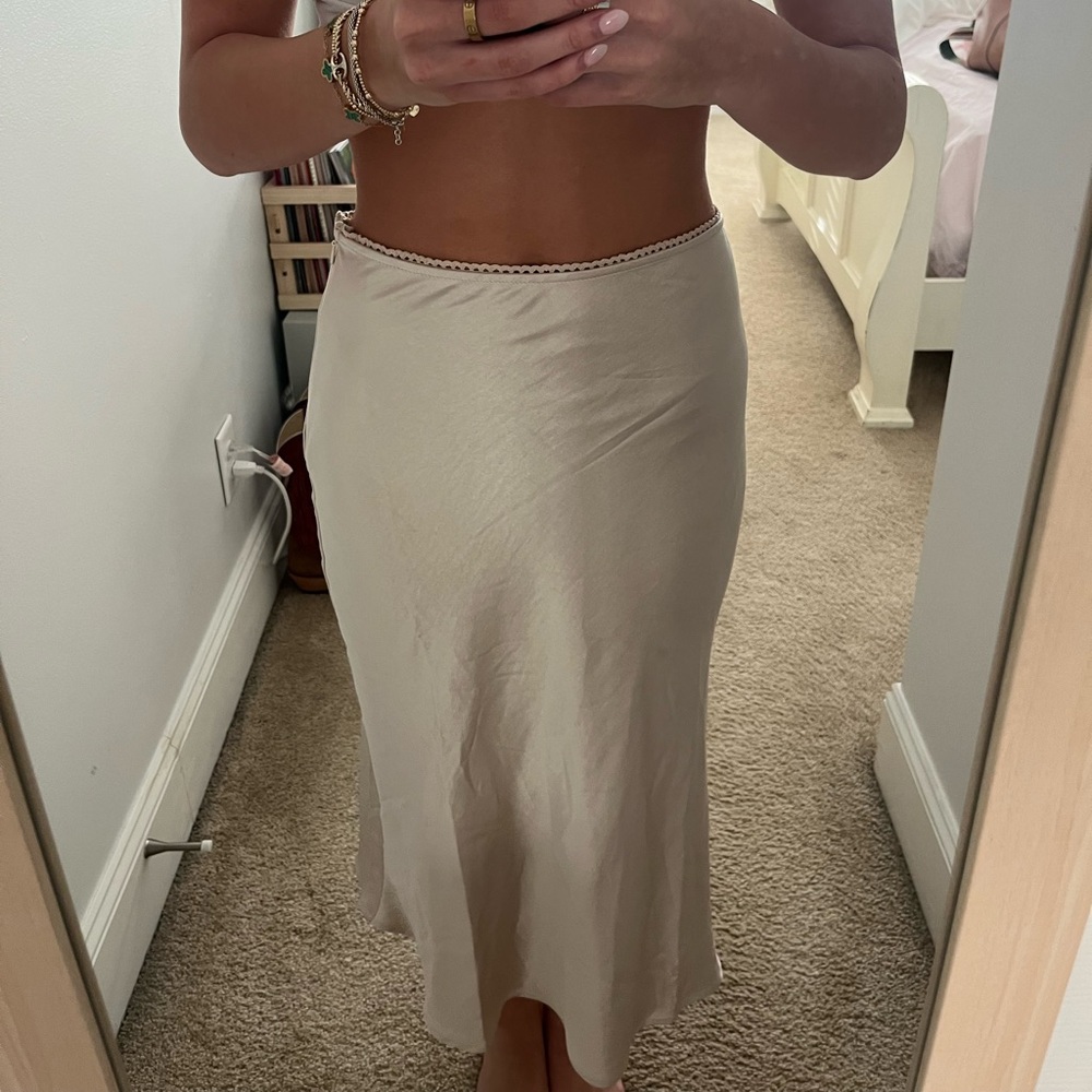 White satin skirt